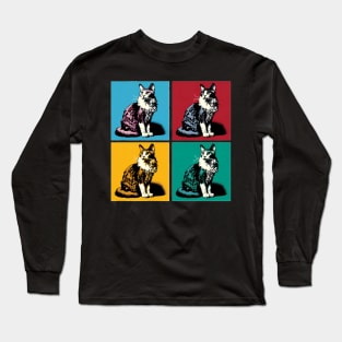 Manx Pop Art - Cat Lovers Long Sleeve T-Shirt